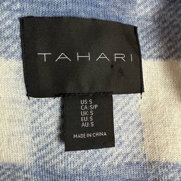 Tahari Blue and White Teddy wool Jacket with Classic Check Pattern/S - Picture 9 of 11